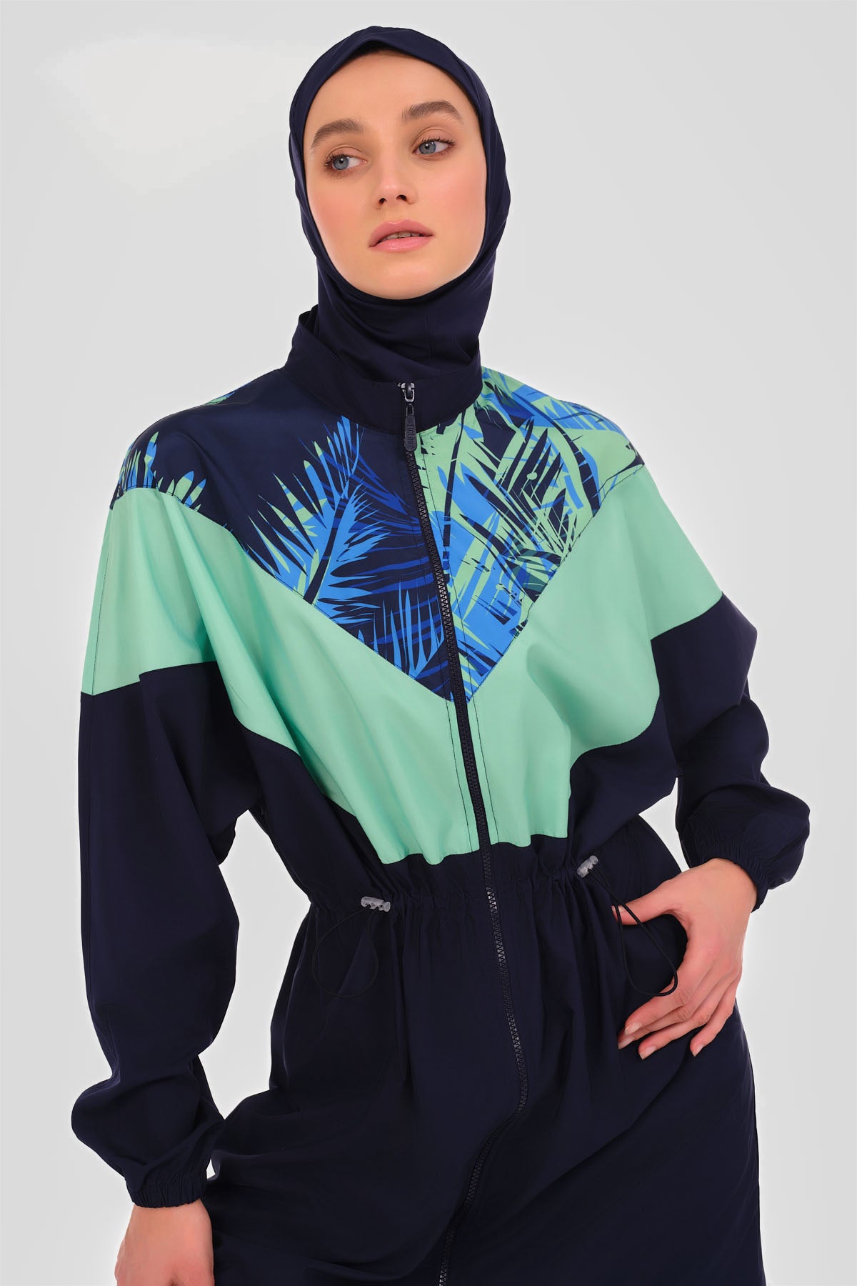 Mint Parachute abaya