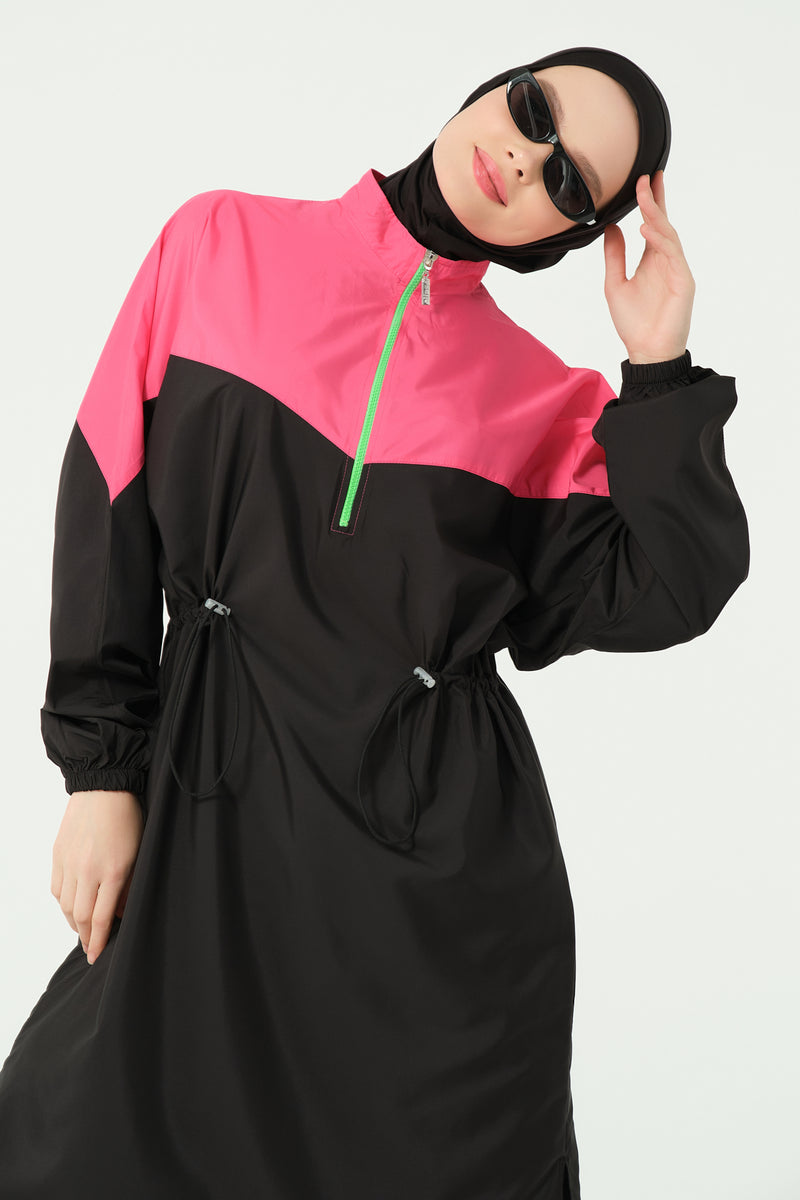Raya pink modest active swim set - front view