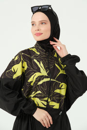 Lime Noir Abaya