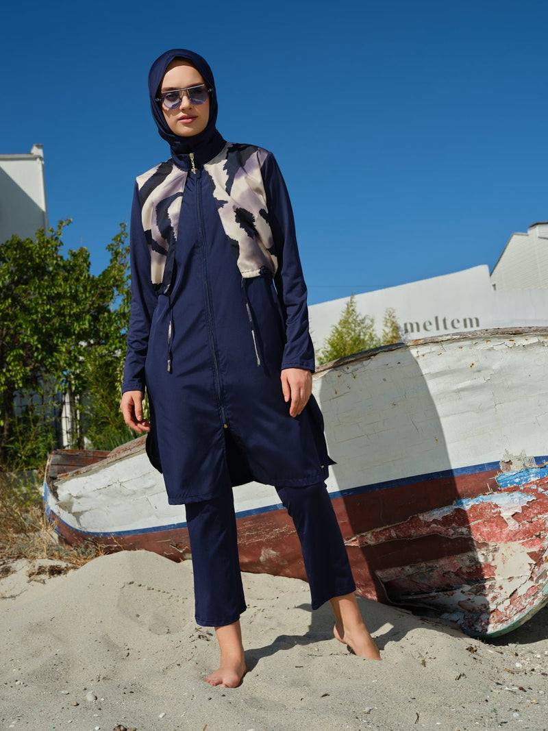 Costa Azul navy modest swim set - styling